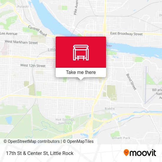 17th St & Center St map