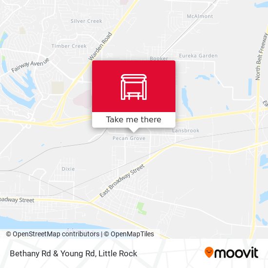 Bethany Rd & Young Rd map