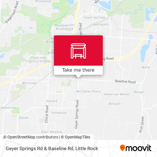 Geyer Springs Rd & Baseline Rd map