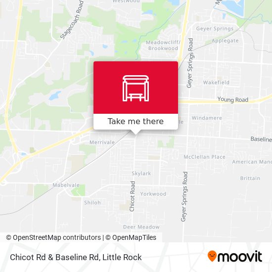 Chicot Rd & Baseline Rd map