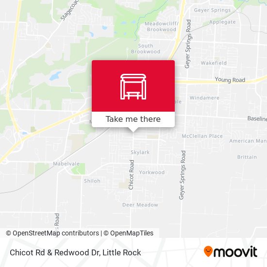 Chicot Rd & Redwood Dr map