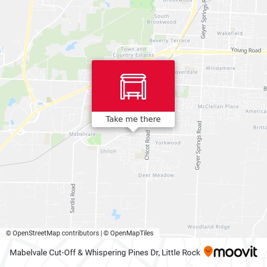 Mabelvale Cut-Off & Whispering Pines Dr map