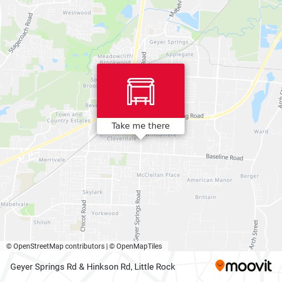 Geyer Springs Rd & Hinkson Rd map