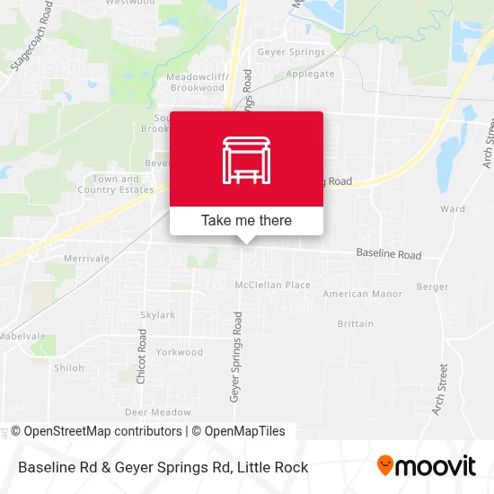 Baseline Rd & Geyer Springs Rd map