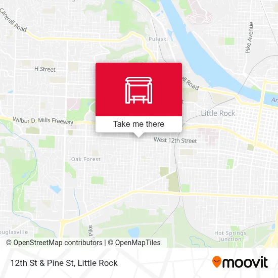 12th St & Pine St map