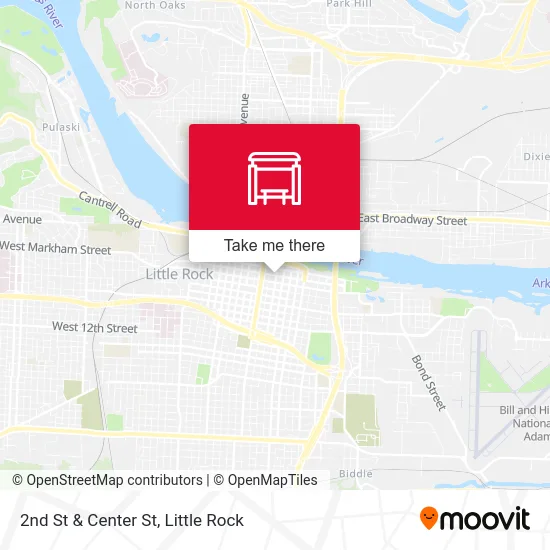 2nd St & Center St map