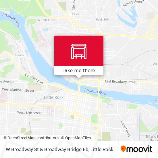 W Broadway St & Broadway Bridge Eb map