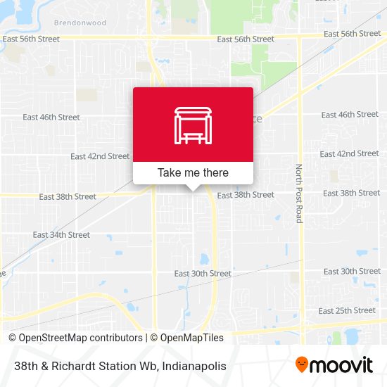 Mapa de 38th & Richardt Station Wb