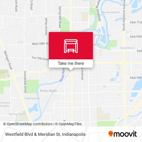 Westfield Blvd & Meridian St map