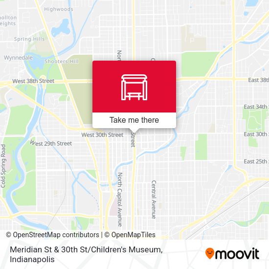 Meridian St & 30th St / Children's Museum map
