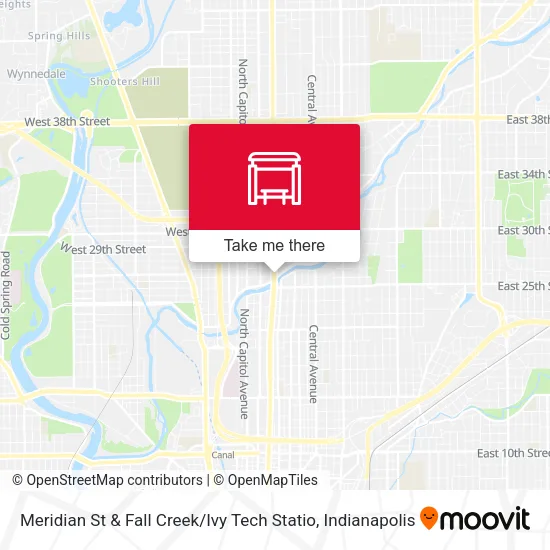 Meridian St & Fall Creek / Ivy Tech Statio map