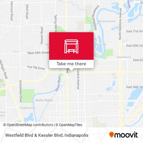 Westfield Blvd & Kessler Blvd map