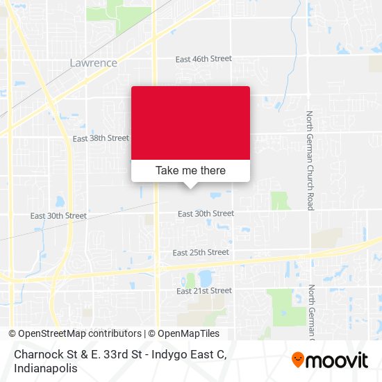 Mapa de Charnock St & E. 33rd St - Indygo East C