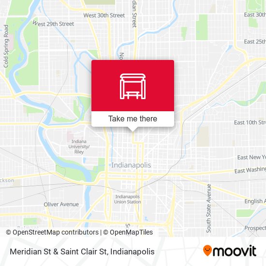 Meridian St & Saint Clair St map