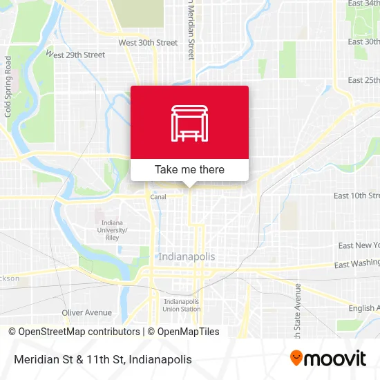Meridian St & 11th St map