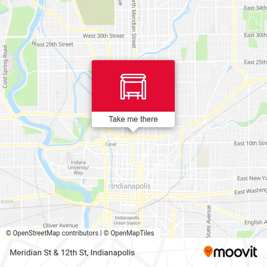 Meridian St & 12th St map