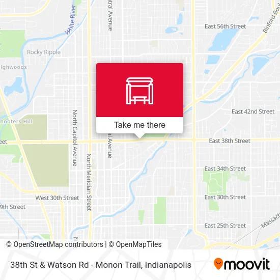 38th St & Watson Rd - Monon Trail map