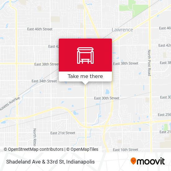 Shadeland Ave & 33rd St map