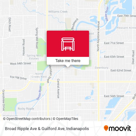 Broad Ripple Ave & Guilford Ave map