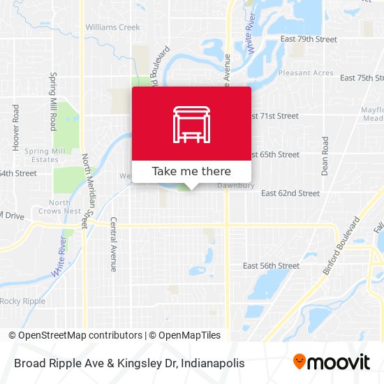Broad Ripple Ave & Kingsley Dr map