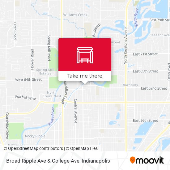 Broad Ripple Ave & College Ave map