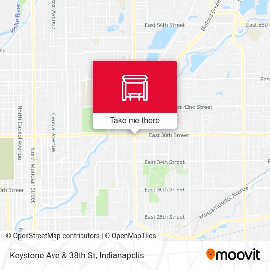 Keystone Ave & 38th St map