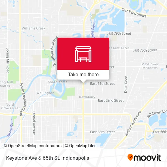 Keystone Ave & 65th St map