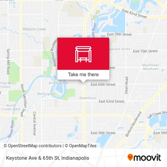 Keystone Ave & 65th St map