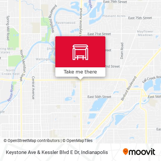 Keystone Ave & Kessler Blvd E Dr map
