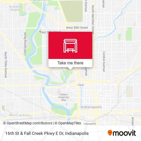 16th St & Fall Creek Pkwy E Dr map