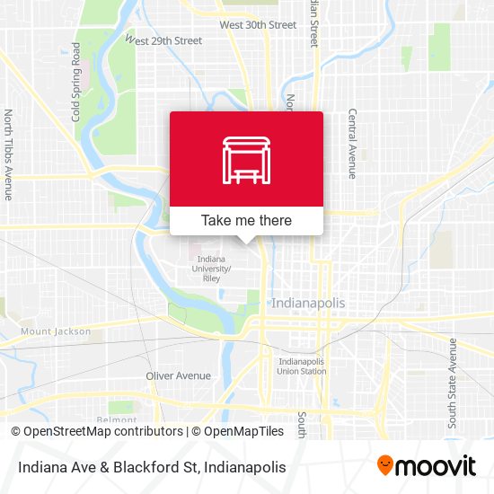 Indiana Ave & Blackford St map