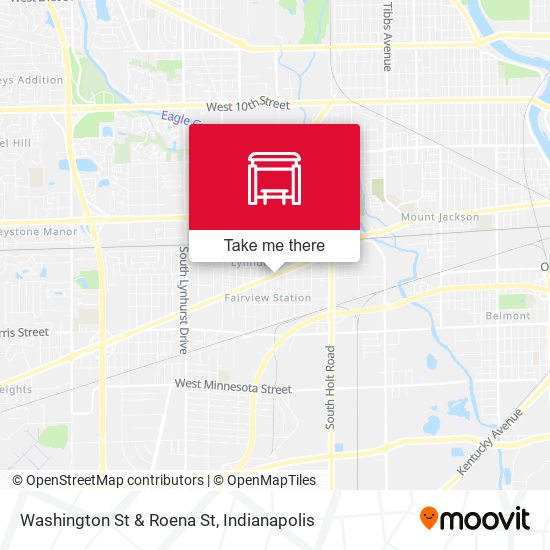Washington St & Roena St map