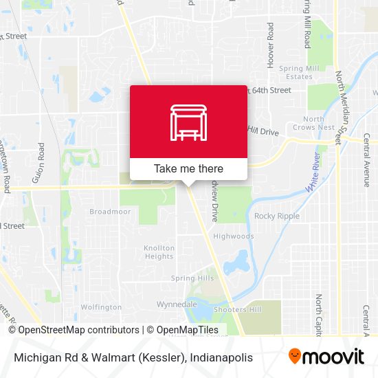 Michigan Rd & Walmart (Kessler) map