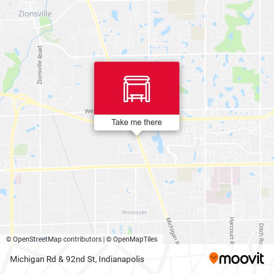 Michigan Rd & 92nd St map