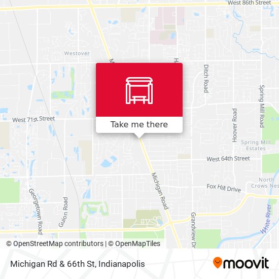 Michigan Rd & 66th St map