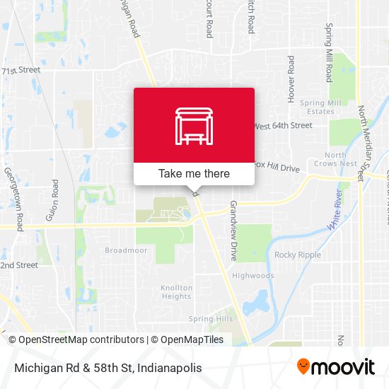 Michigan Rd & 58th St map
