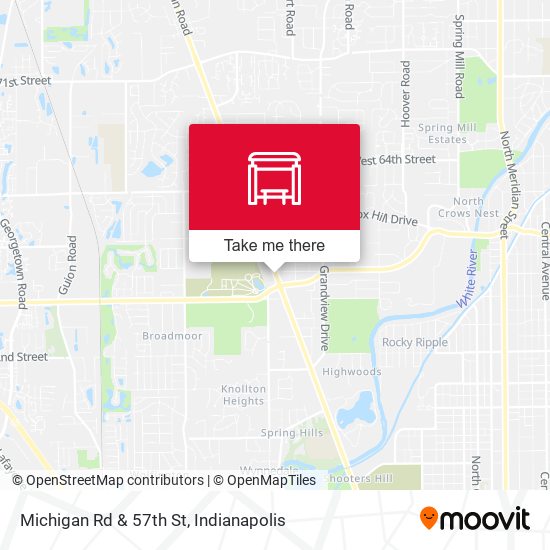 Michigan Rd & 57th St map