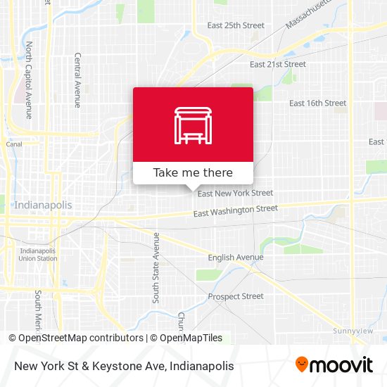 New York St & Keystone Ave map