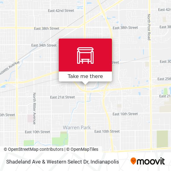 Shadeland Ave & Western Select Dr map