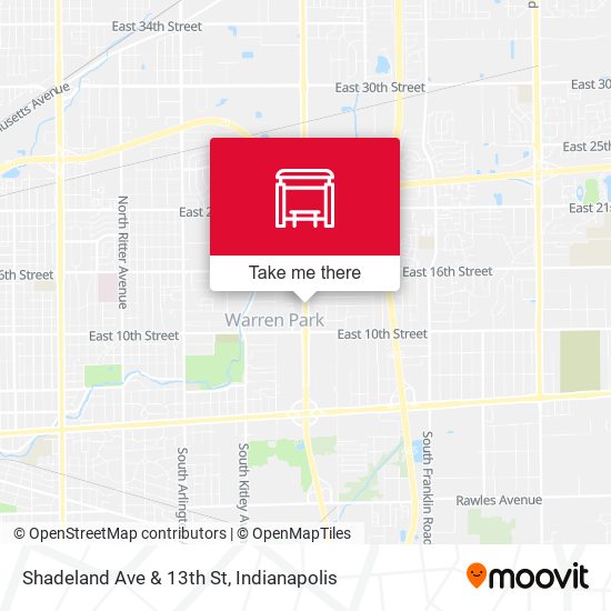 Shadeland Ave & 13th St map