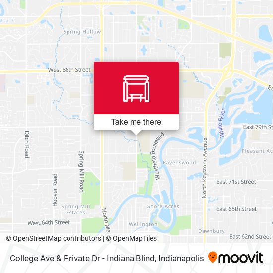 College Ave & Private Dr - Indiana Blind map