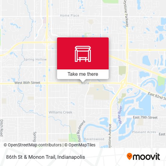 86th St & Monon Trail map
