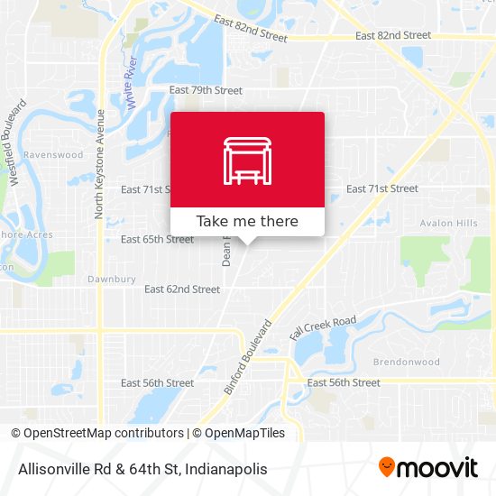 Allisonville Rd & 64th St map