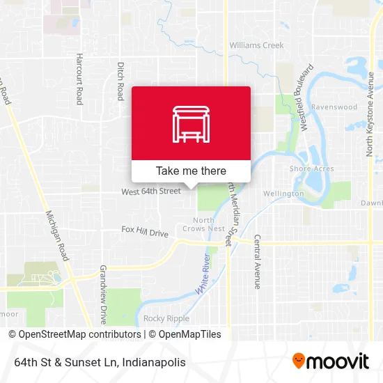 64th St & Sunset Ln map