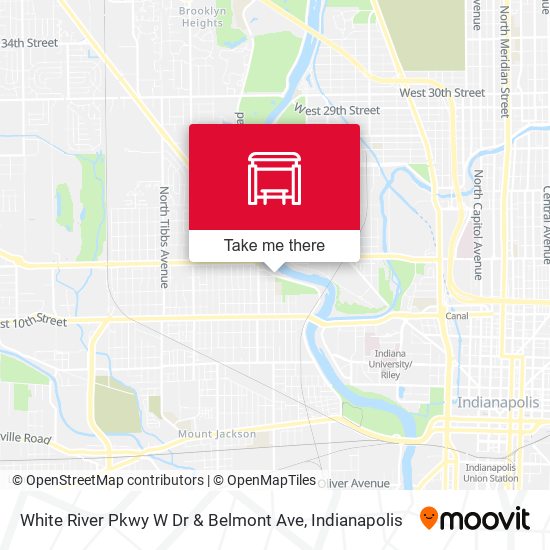 Mapa de White River Pkwy W Dr & Belmont Ave