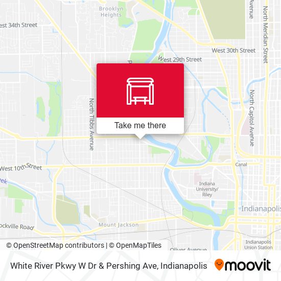 White River Pkwy W Dr & Pershing Ave map