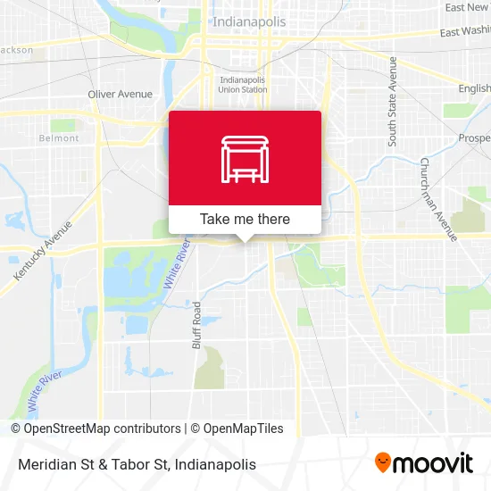 Meridian St & Tabor St map