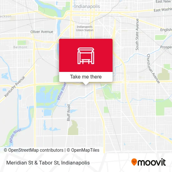 Meridian St & Tabor St map