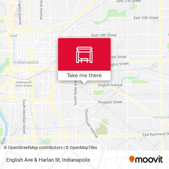 English Ave & Harlan St map