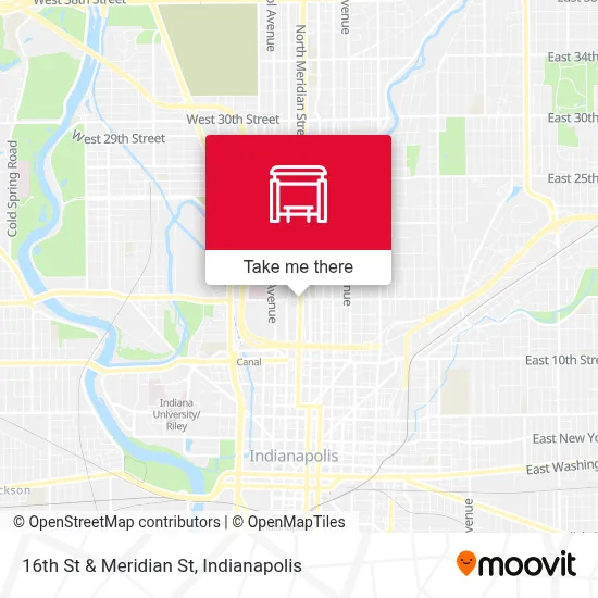 16th St & Meridian St map
